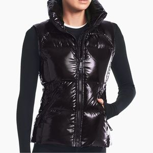SAM. Glossy Black Quilted Vest